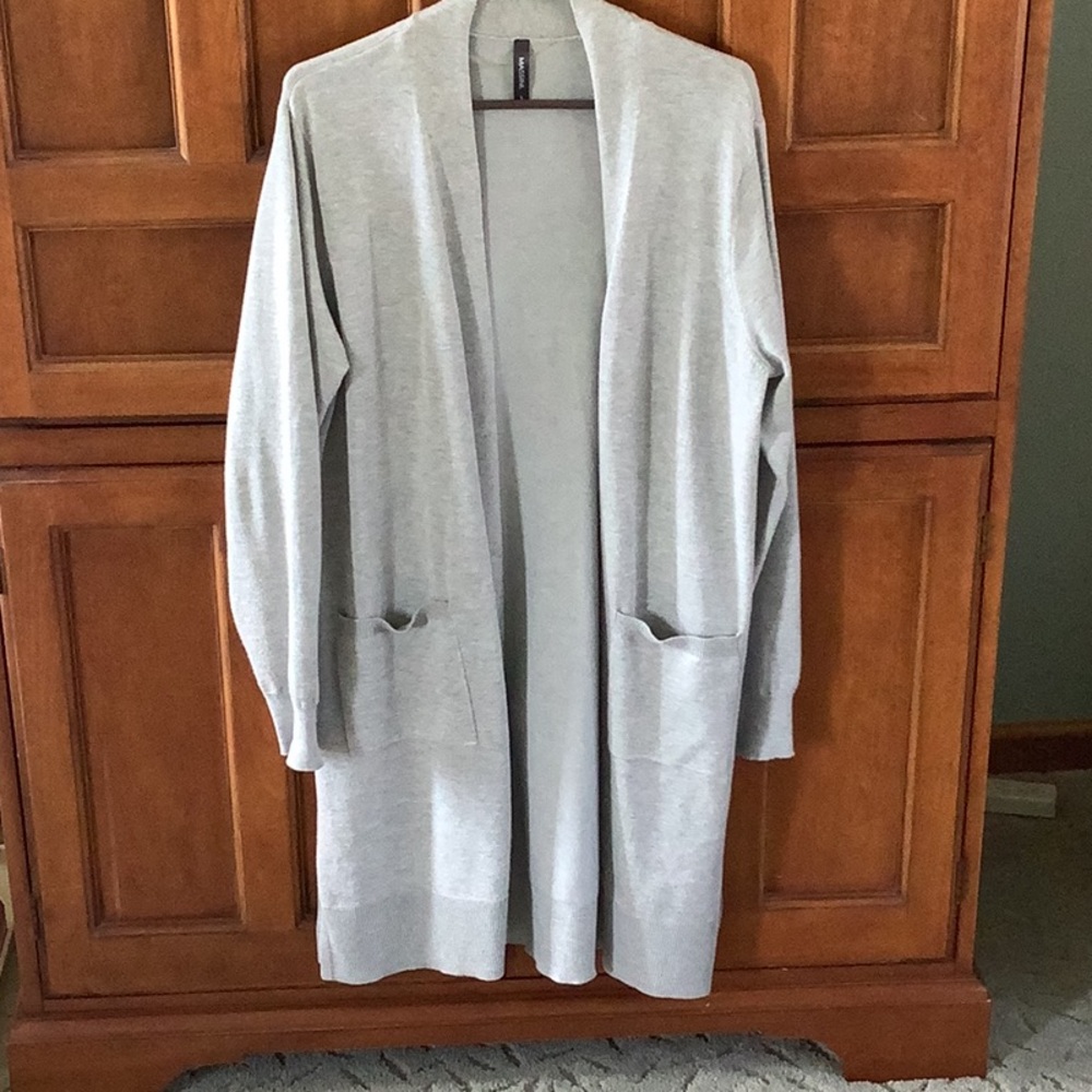 Gray Open Front Women's Sweater